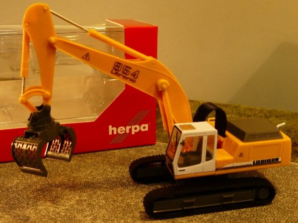 1/87 Herpa Liebherr Raupenbagger 954 Litronic mit Sortiergreifer 308908