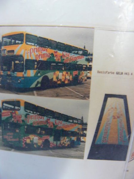 1/87 Stettnisch Decals BVG Käse aus Dänemark ..prima (für MAN SD 200) #0124