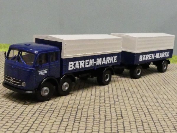 1/87 Brekina MB 333 BÄRENMARKE Pritschen Hängerzug