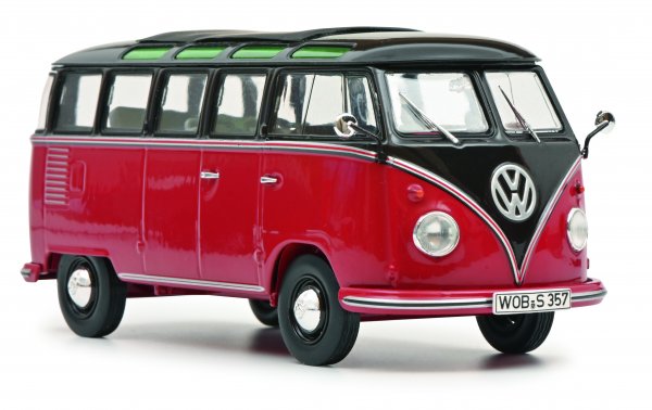 1/32 Schuco VW T1 b Samba schwarz/rot 450785700