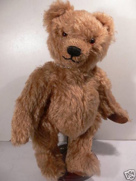 PS 15 Mohairbär hellbraun ca. 29 cm m Holzwolle gestopft Made in Germany