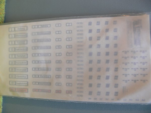 1/87 Decals Liniennummern + Zielschilder Saarbahn Saarbrücken Sonderserie Reinhardt