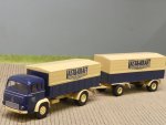 1/87 Brekina Magirus Pluto Last & Kraft Planen-Hängerzug