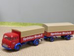 1/87 Brekina Magirus Pluto Weichelt Spedition Planen-Hängerzug