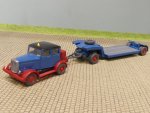 1/87 Wiking Hanomag ST 100 mit Tieflader-Anhänger 502