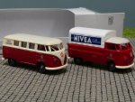 1/87 Brekina # 1981 + 1982 VW T1 b Bus + VW T1 b Pritsche Sylter Inselbahn 99295