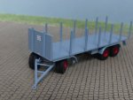 1/87 Brekina 3-Achs Rungenanhänger #95 blaugrau 95575