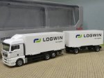 1/87 Herpa MAN TGA Logwin Logistics Wechselkoffer-Hängerzug 297035