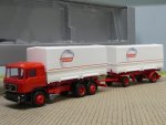 1/87 Herpa MAN F90 Ackermann Fruehauf Wechselpritschen-Hängerzug