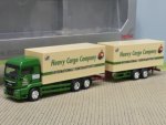 1/87 Herpa MAN TGS LX Heavy Cargo Companie Tandem Koffer-Hängerzug 911580