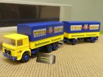 1/87 Albedo MAN F80 Hofbräuhaus Traunstein Koffer-Hängerzug