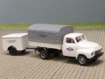 1/87 Brekina Opel Blitz NS mit Anhänger Pritsche/Plane