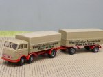 1/87 Brekina MB 333 Westfälischer Fernverkehr + Lenkachse Planen-Hängerzug